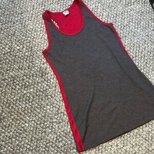 INC International Concepts Grey Red Trimmed Tank Dress Size Medium